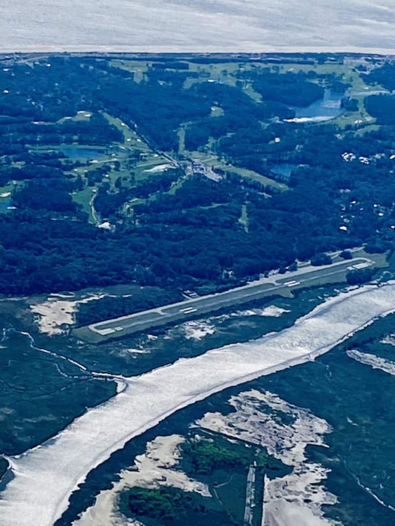 airplane view of jekyll island airport