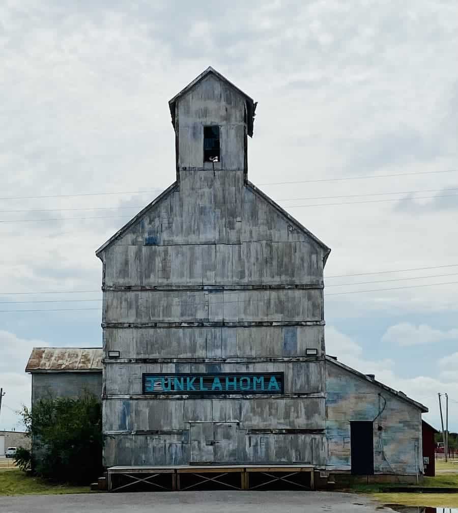 Junklahoma written on the side of an older wood building