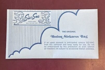 old school air sickness bags