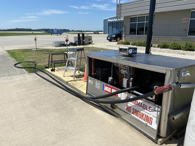 fuel pumps at Muncie Aviation